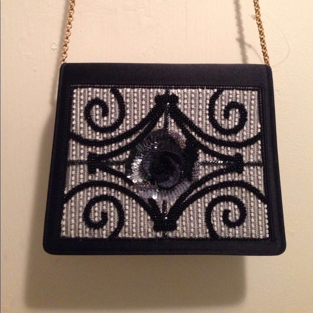 Escada gold crossbody black daisy design